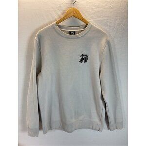 Vintage White Pigment Dyed Stussy Dice Crewneck size MD sweatshirt